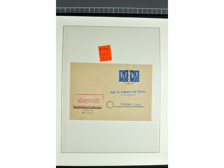1949, Briefe-Sammlung der Ausgabe Gründungskonferenz mit 68 Belegen, dabei Plattenfehler, Druckvermerke und Druckereizeichen,