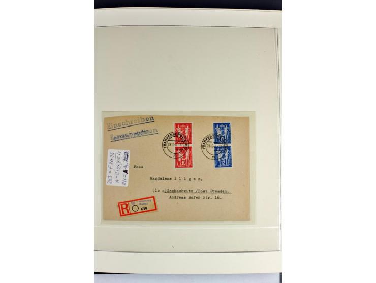 1949, Briefe-Sammlung der Ausgabe Gründungskonferenz mit 68 Belegen, dabei Plattenfehler, Druckvermerke und Druckereizeichen,