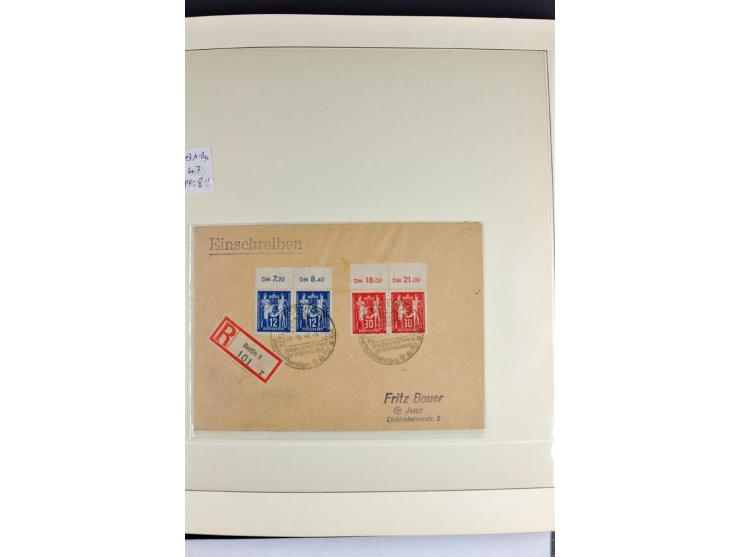 1949, Briefe-Sammlung der Ausgabe Gründungskonferenz mit 68 Belegen, dabei Plattenfehler, Druckvermerke und Druckereizeichen,