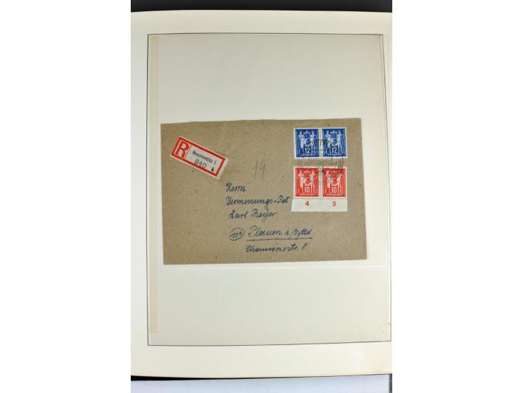 1949, Briefe-Sammlung der Ausgabe Gründungskonferenz mit 68 Belegen, dabei Plattenfehler, Druckvermerke und Druckereizeichen,
