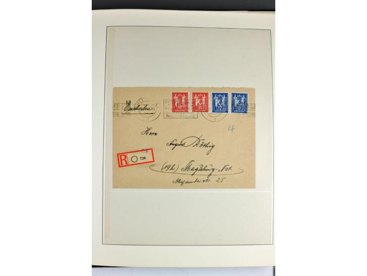 1949, Briefe-Sammlung der Ausgabe Gründungskonferenz mit 68 Belegen, dabei Plattenfehler, Druckvermerke und Druckereizeichen,