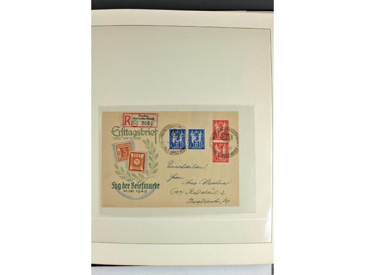 1949, Briefe-Sammlung der Ausgabe Gründungskonferenz mit 68 Belegen, dabei Plattenfehler, Druckvermerke und Druckereizeichen,