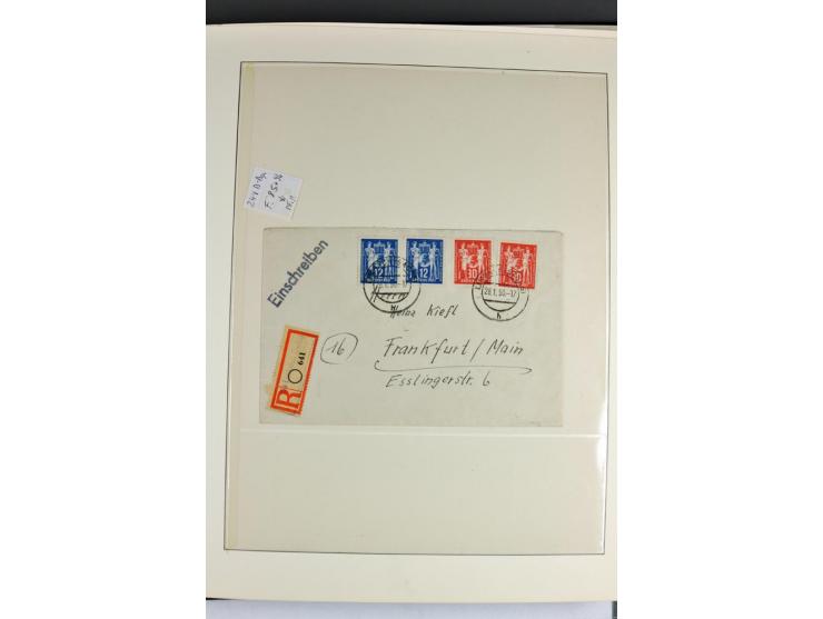 1949, Briefe-Sammlung der Ausgabe Gründungskonferenz mit 68 Belegen, dabei Plattenfehler, Druckvermerke und Druckereizeichen,