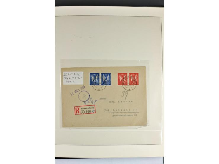 1949, Briefe-Sammlung der Ausgabe Gründungskonferenz mit 68 Belegen, dabei Plattenfehler, Druckvermerke und Druckereizeichen,