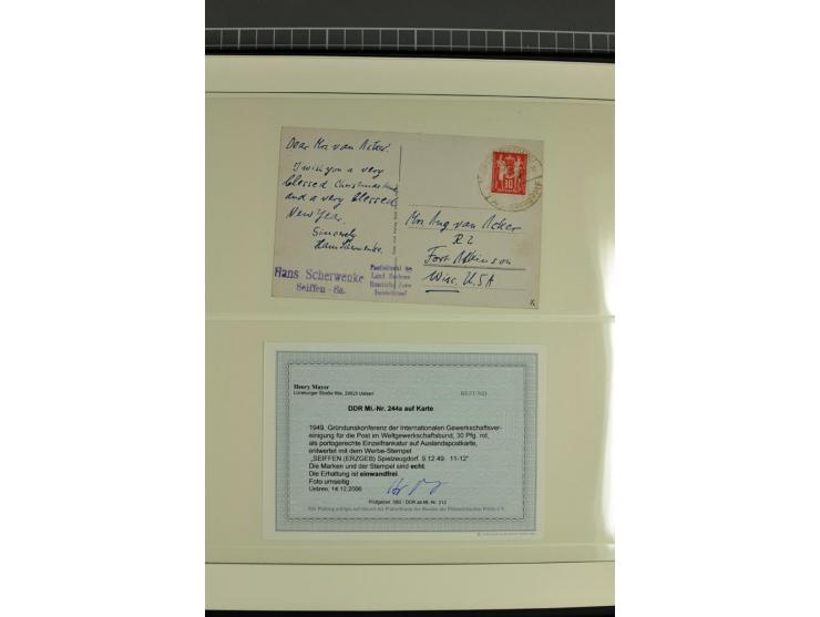1949, Briefe-Sammlung der Ausgabe Gründungskonferenz mit 68 Belegen, dabei Plattenfehler, Druckvermerke und Druckereizeichen,