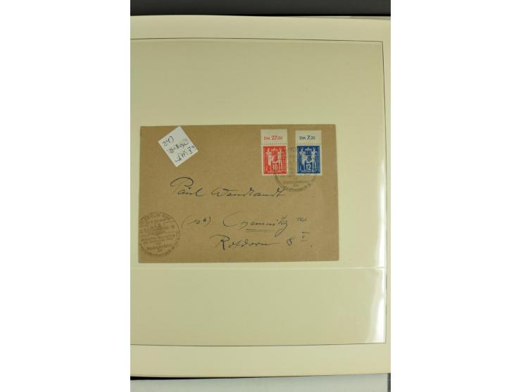 1949, Briefe-Sammlung der Ausgabe Gründungskonferenz mit 68 Belegen, dabei Plattenfehler, Druckvermerke und Druckereizeichen,