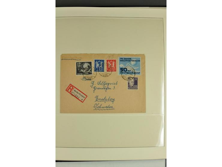 1949, Briefe-Sammlung der Ausgabe Gründungskonferenz mit 68 Belegen, dabei Plattenfehler, Druckvermerke und Druckereizeichen,