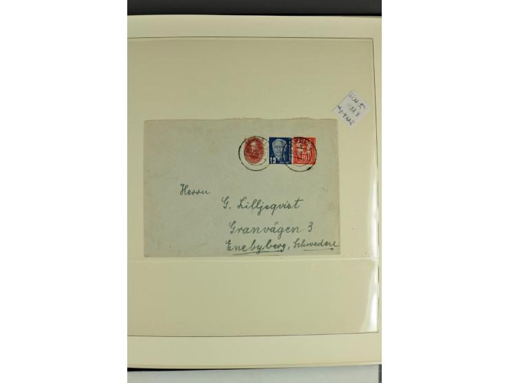 1949, Briefe-Sammlung der Ausgabe Gründungskonferenz mit 68 Belegen, dabei Plattenfehler, Druckvermerke und Druckereizeichen,