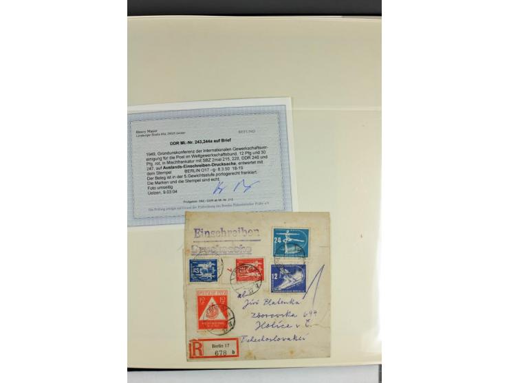 1949, Briefe-Sammlung der Ausgabe Gründungskonferenz mit 68 Belegen, dabei Plattenfehler, Druckvermerke und Druckereizeichen,