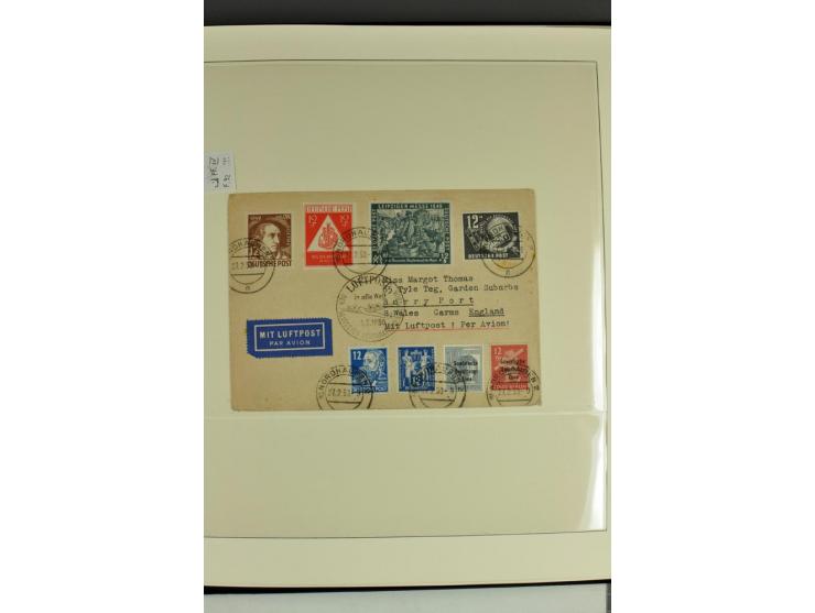 1949, Briefe-Sammlung der Ausgabe Gründungskonferenz mit 68 Belegen, dabei Plattenfehler, Druckvermerke und Druckereizeichen,