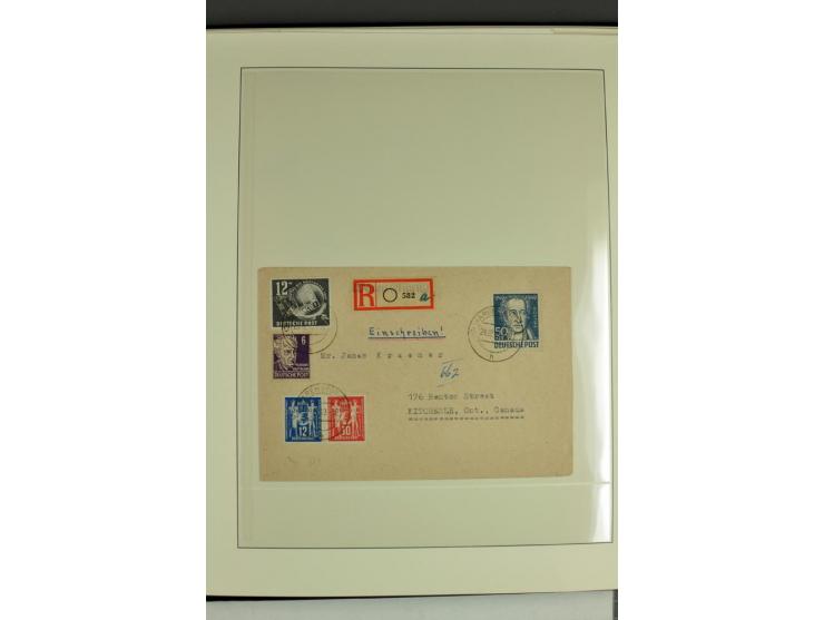 1949, Briefe-Sammlung der Ausgabe Gründungskonferenz mit 68 Belegen, dabei Plattenfehler, Druckvermerke und Druckereizeichen,