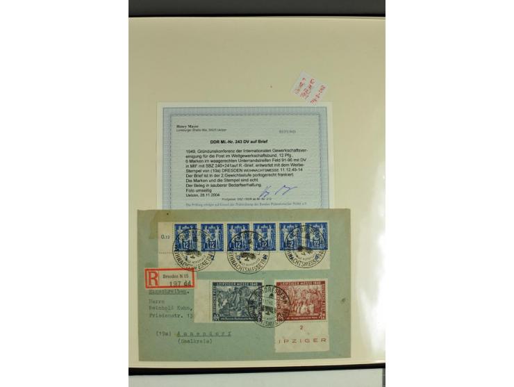 1949, Briefe-Sammlung der Ausgabe Gründungskonferenz mit 68 Belegen, dabei Plattenfehler, Druckvermerke und Druckereizeichen,