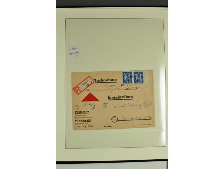 1949, Briefe-Sammlung der Ausgabe Gründungskonferenz mit 68 Belegen, dabei Plattenfehler, Druckvermerke und Druckereizeichen,
