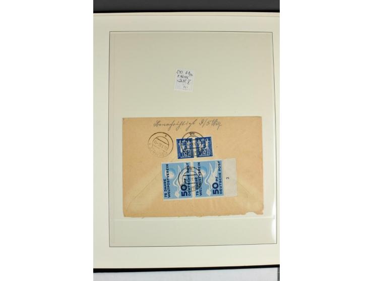 1949, Briefe-Sammlung der Ausgabe Gründungskonferenz mit 68 Belegen, dabei Plattenfehler, Druckvermerke und Druckereizeichen,