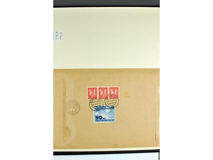 1949, Briefe-Sammlung der Ausgabe Gründungskonferenz mit 68 Belegen, dabei Plattenfehler, Druckvermerke und Druckereizeichen,