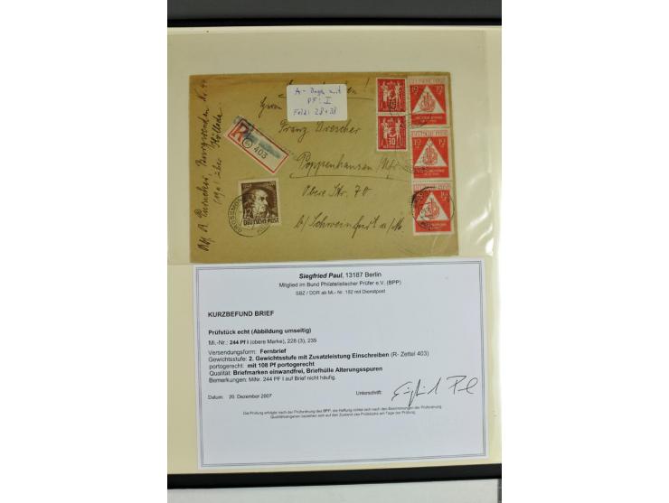 1949, Briefe-Sammlung der Ausgabe Gründungskonferenz mit 68 Belegen, dabei Plattenfehler, Druckvermerke und Druckereizeichen,