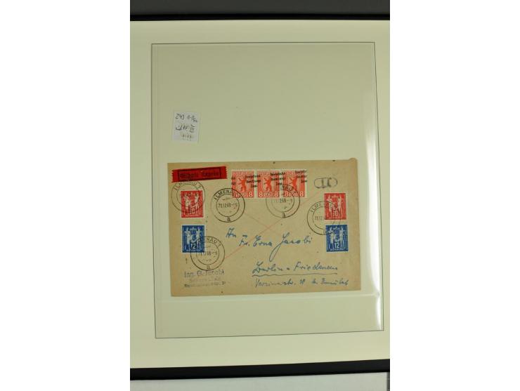 1949, Briefe-Sammlung der Ausgabe Gründungskonferenz mit 68 Belegen, dabei Plattenfehler, Druckvermerke und Druckereizeichen,