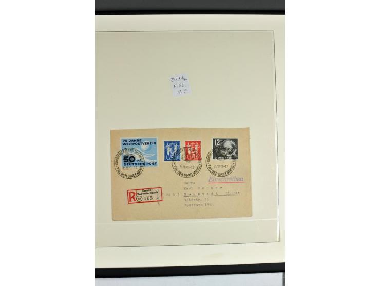 1949, Briefe-Sammlung der Ausgabe Gründungskonferenz mit 68 Belegen, dabei Plattenfehler, Druckvermerke und Druckereizeichen,