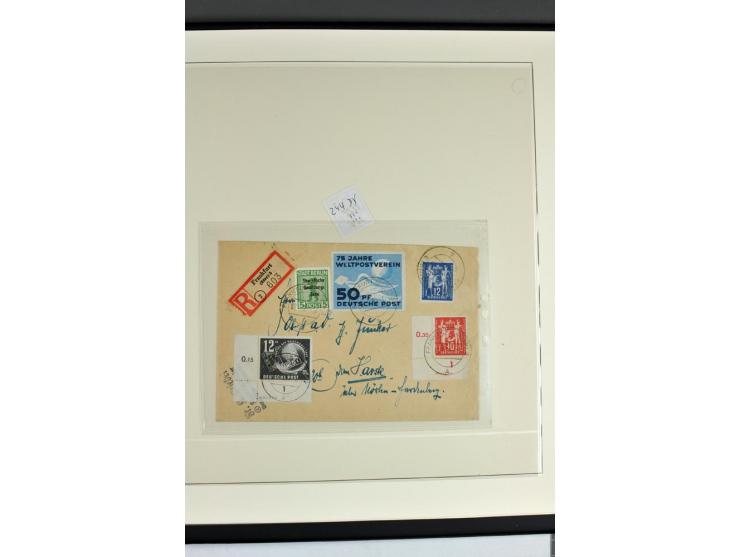 1949, Briefe-Sammlung der Ausgabe Gründungskonferenz mit 68 Belegen, dabei Plattenfehler, Druckvermerke und Druckereizeichen,