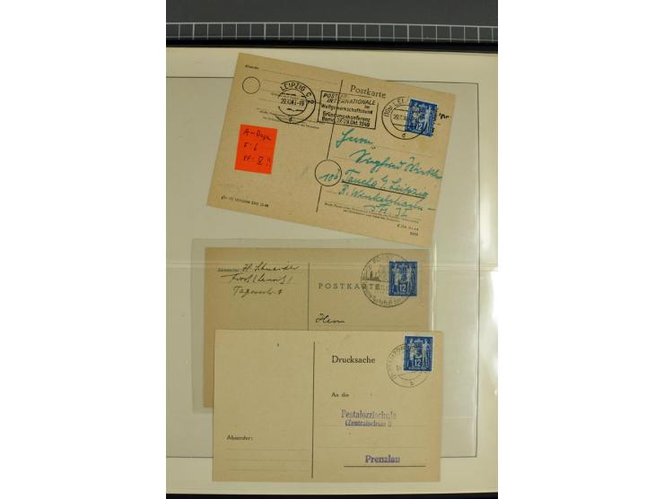 1949, Briefe-Sammlung der Ausgabe Gründungskonferenz mit 68 Belegen, dabei Plattenfehler, Druckvermerke und Druckereizeichen,