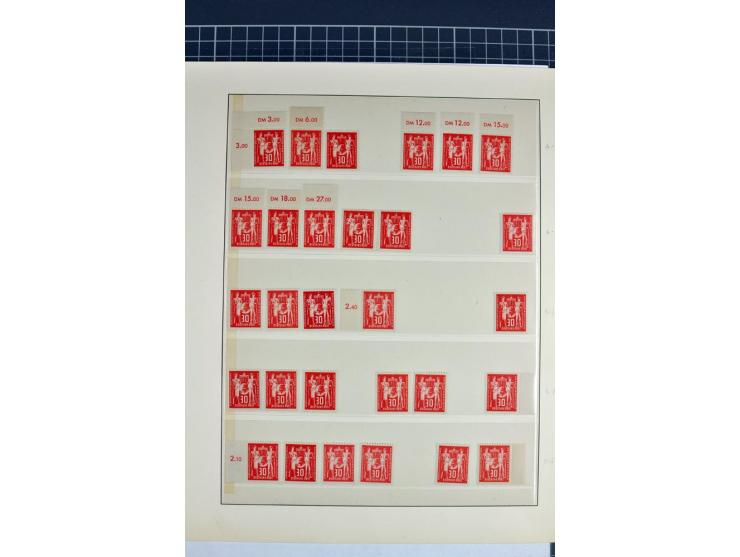 1949, postfrische Spezialsammlung der Ausgabe Gründungskonferenz nach Plattenfehler und Feldmerkmalen mit Feldbestimmung durc