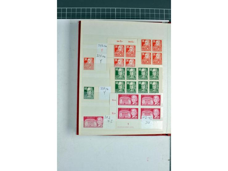 1952/61, postfrische, ungebrauchte und gestempelte Partie mit besseren Wz.-Varianten, teils in Einheiten und Druckvermerke, d