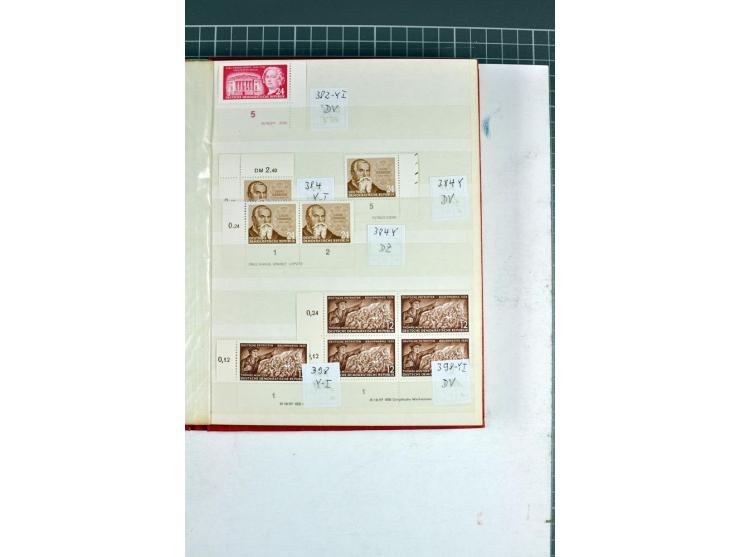 1952/61, postfrische, ungebrauchte und gestempelte Partie mit besseren Wz.-Varianten, teils in Einheiten und Druckvermerke, d