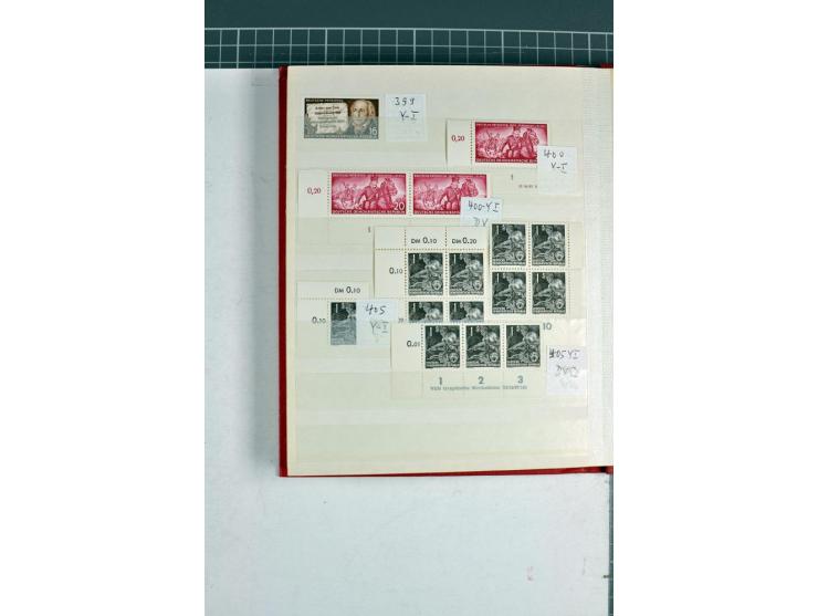 1952/61, postfrische, ungebrauchte und gestempelte Partie mit besseren Wz.-Varianten, teils in Einheiten und Druckvermerke, d