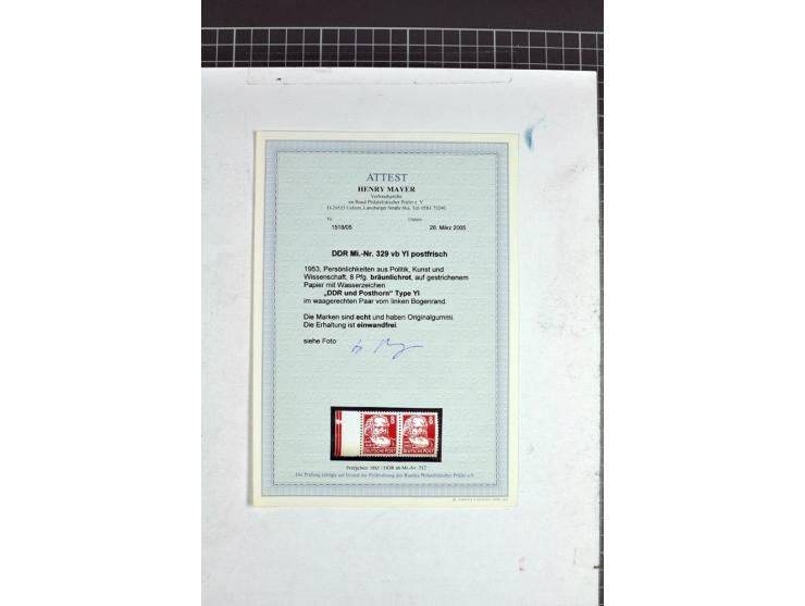 1952/61, postfrische, ungebrauchte und gestempelte Partie mit besseren Wz.-Varianten, teils in Einheiten und Druckvermerke, d
