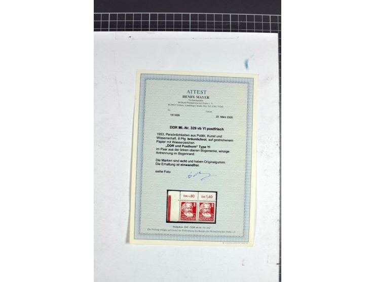 1952/61, postfrische, ungebrauchte und gestempelte Partie mit besseren Wz.-Varianten, teils in Einheiten und Druckvermerke, d