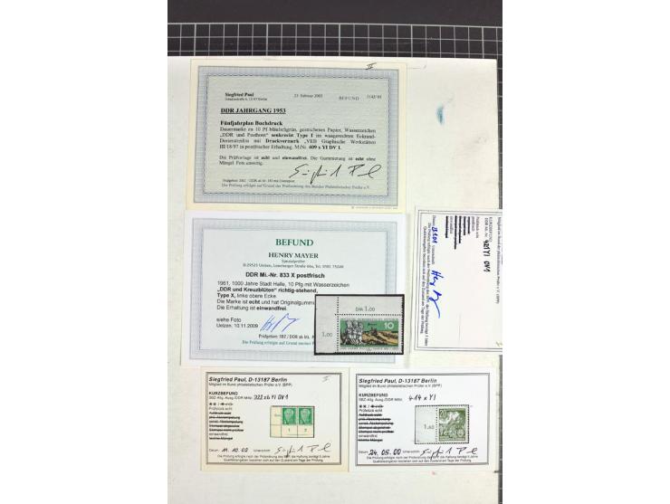 1952/61, postfrische, ungebrauchte und gestempelte Partie mit besseren Wz.-Varianten, teils in Einheiten und Druckvermerke, d