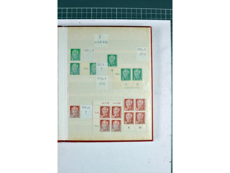 1952/61, postfrische, ungebrauchte und gestempelte Partie mit besseren Wz.-Varianten, teils in Einheiten und Druckvermerke, d