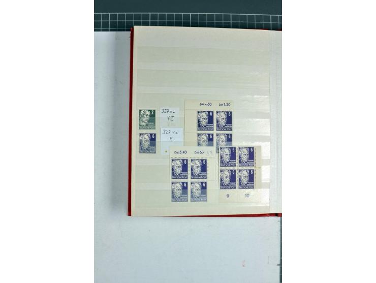 1952/61, postfrische, ungebrauchte und gestempelte Partie mit besseren Wz.-Varianten, teils in Einheiten und Druckvermerke, d