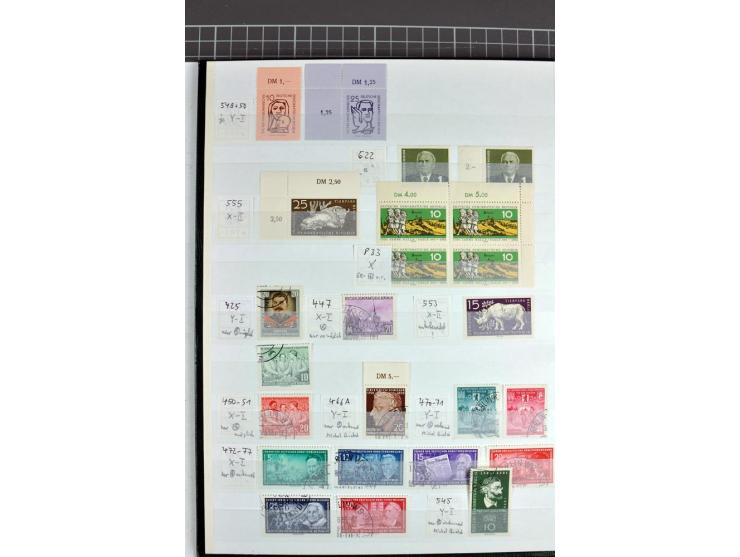 1952/61, postfrische und gestempelte Partie mit besseren Wz.-Varianten und Farben, teils in Einheiten, dabei Mi.-Nr. 338 vb X