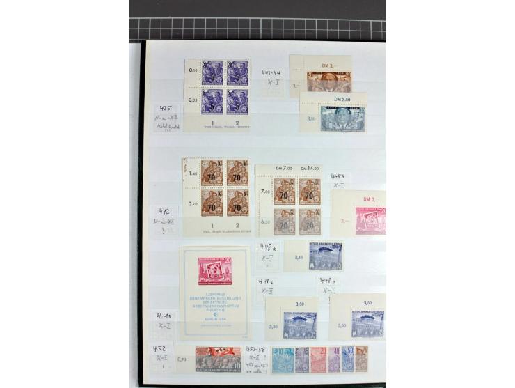 1952/61, postfrische und gestempelte Partie mit besseren Wz.-Varianten und Farben, teils in Einheiten, dabei Mi.-Nr. 338 vb X