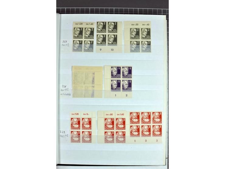 1952/61, postfrische und gestempelte Partie mit besseren Wz.-Varianten und Farben, teils in Einheiten, dabei Mi.-Nr. 338 vb X