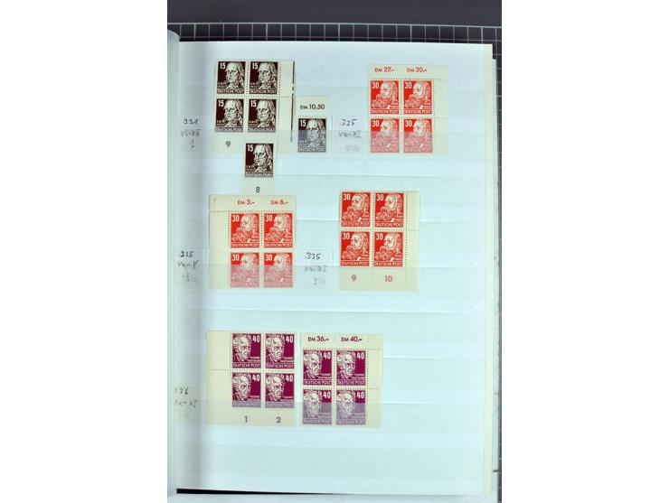 1952/61, postfrische und gestempelte Partie mit besseren Wz.-Varianten und Farben, teils in Einheiten, dabei Mi.-Nr. 338 vb X