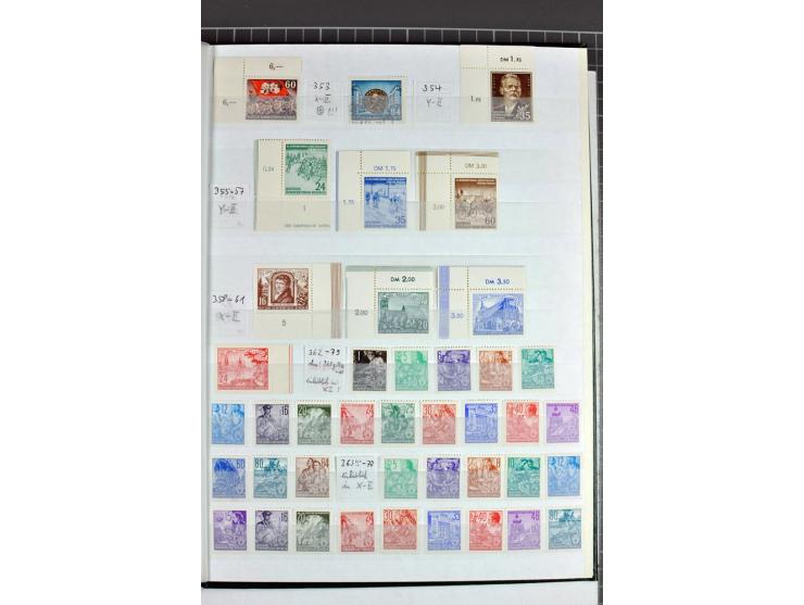 1952/61, postfrische und gestempelte Partie mit besseren Wz.-Varianten und Farben, teils in Einheiten, dabei Mi.-Nr. 338 vb X