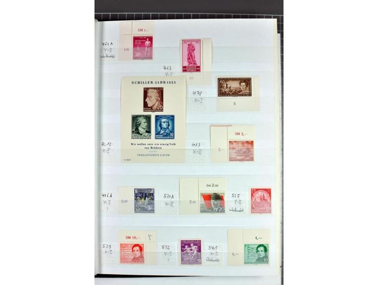 1952/61, postfrische und gestempelte Partie mit besseren Wz.-Varianten und Farben, teils in Einheiten, dabei Mi.-Nr. 338 vb X
