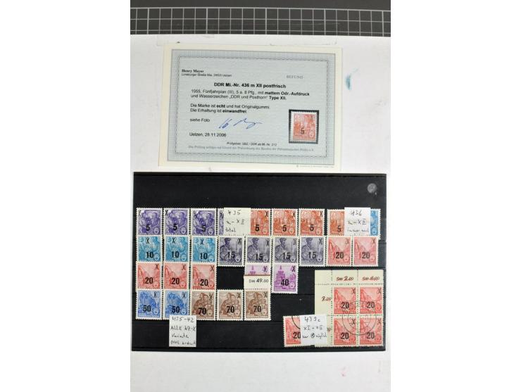 1952/58, postfrische Partie mit den Ausgaben Pieck, Persönlichkeiten und Fünfjahrplan, nach Farben und Wz.-Varianten speziali
