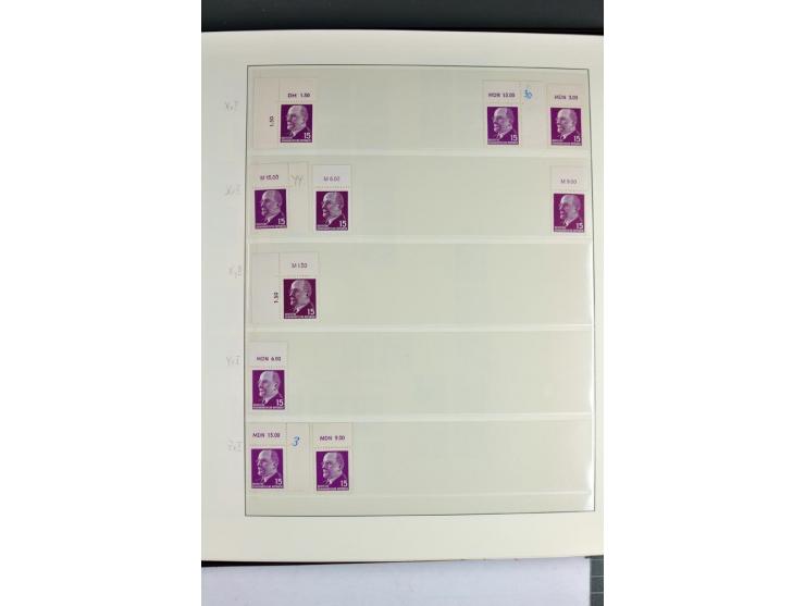 1961/71, postfrische Spezialsammlung der Ausgabe Ulbricht, dabei Plattenfehler, Papiersorten, Oberrand-Varianten, Wasserzeich