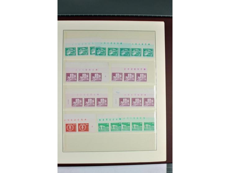 1973/81, postfrische Spezialsammlung der Ausgabe Aufbau in der DDR im Großformat und Kleinformat, dabei Typen, Papiersorten, 
