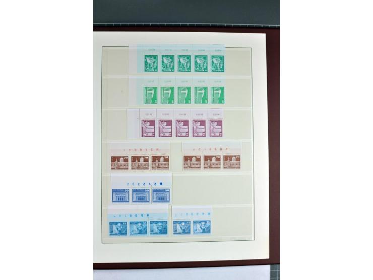 1973/81, postfrische Spezialsammlung der Ausgabe Aufbau in der DDR im Großformat und Kleinformat, dabei Typen, Papiersorten, 