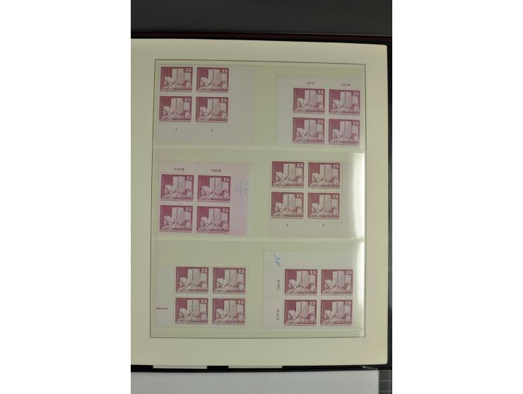 1973/81, postfrische Spezialsammlung der Ausgabe Aufbau in der DDR im Großformat und Kleinformat, dabei Typen, Papiersorten, 