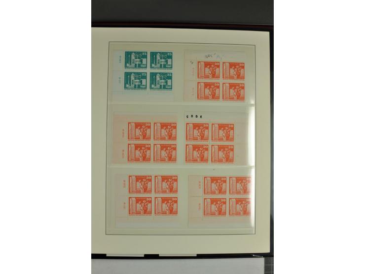 1973/81, postfrische Spezialsammlung der Ausgabe Aufbau in der DDR im Großformat und Kleinformat, dabei Typen, Papiersorten, 