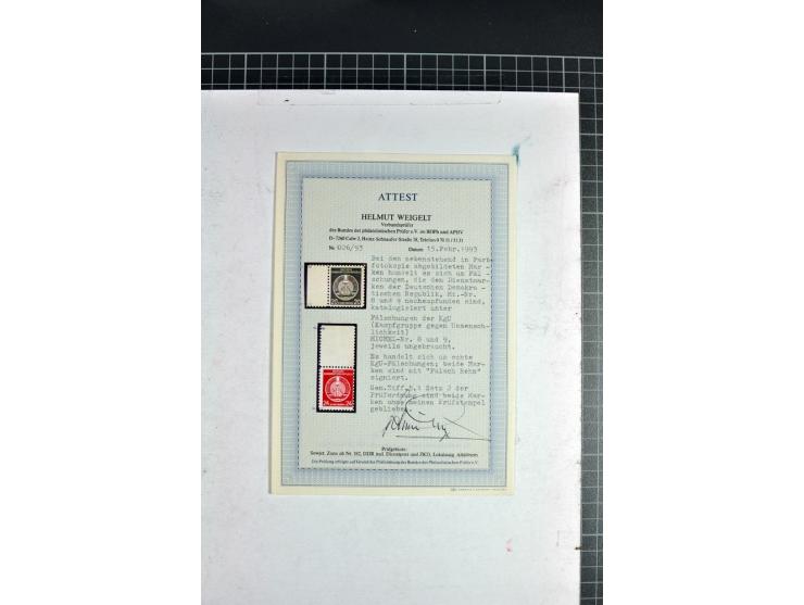 1954, kleine postfrische Sammlung der Propagandafälschungen, dabei u.a. Mi.-Nr. 7-9, 8 Uw, 10 UMs (Mi. bisher unbekannt) 10 i