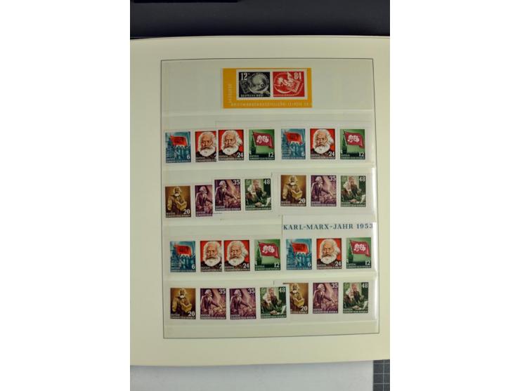 1953/90, überkomplette postfrische Zusammendruck-Sammlung, dabei auch aus Blocks und Kleinbogen ab Marx gezähnt und geschnitt