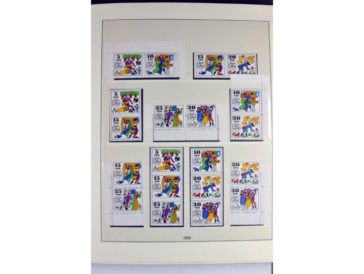 1953/90, überkomplette postfrische Zusammendruck-Sammlung, dabei auch aus Blocks und Kleinbogen ab Marx gezähnt und geschnitt