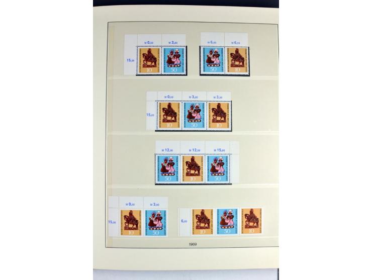 1953/90, überkomplette postfrische Zusammendruck-Sammlung, dabei auch aus Blocks und Kleinbogen ab Marx gezähnt und geschnitt