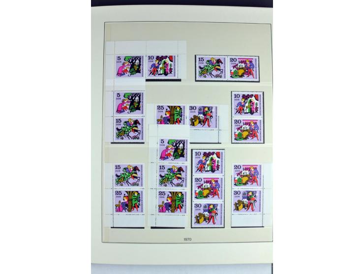 1953/90, überkomplette postfrische Zusammendruck-Sammlung, dabei auch aus Blocks und Kleinbogen ab Marx gezähnt und geschnitt